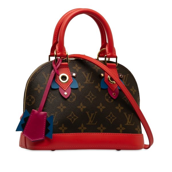 x4zf90zrmrlehb1h 2 Louis Vuitton Monogram Alma BB 2WAY Flamingo Red