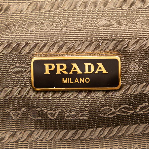 xkjskco36h2yys5k 6 Prada Logo Jacquard Handbag Shoulder Bag 2WAY Brown Khaki