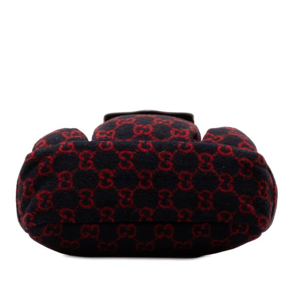 xu769xcom9qjrazb 4 Gucci GG Wool Childrens Handbag Navy Red Wool Leather