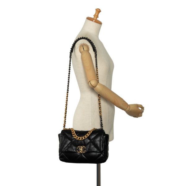 xzmf9rthzl8ezw7a 10 CHANEL Matelasse Cocomark DIsneuf Chain Shoulder Bag Black Lambskin