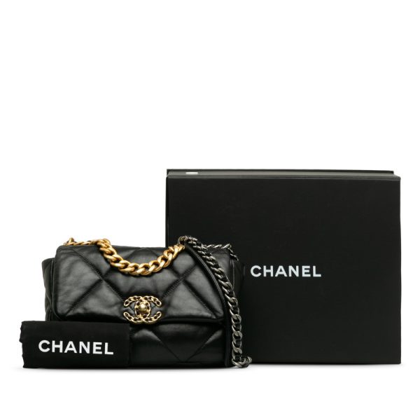 xzmf9rthzl8ezw7a 11 CHANEL Matelasse Cocomark DIsneuf Chain Shoulder Bag Black Lambskin