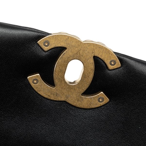 xzmf9rthzl8ezw7a 9 CHANEL Matelasse Cocomark DIsneuf Chain Shoulder Bag Black Lambskin