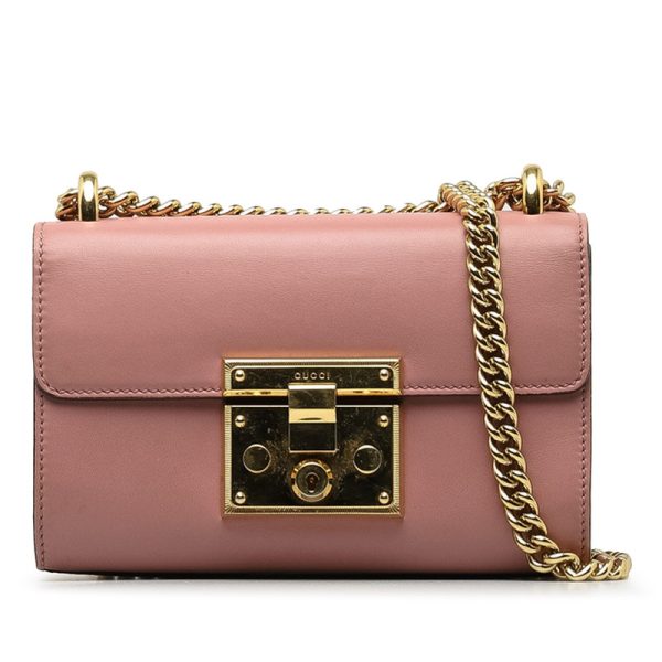 y0x5v5gcc7uoyrs8 1 Gucci Small Padlock Chain Shoulder Bag Pink Leather