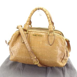 y3475 Prada Logo Plate Shoulder Bag Handbag Shoulder Bag Canvas Beige