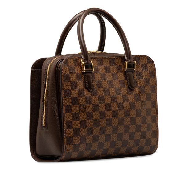 y5tj36p6owxbksde 2 Louis Vuitton Damier Triana Handbag N51155 Ebene Brown PVC Leather