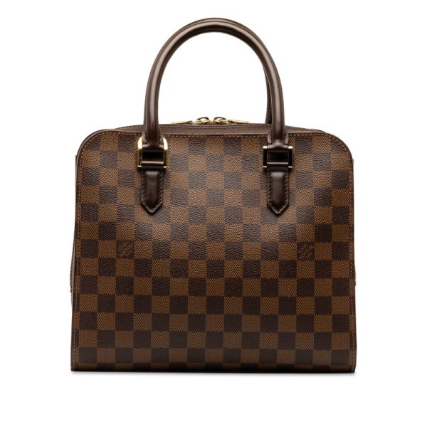 y5tj36p6owxbksde 3 Louis Vuitton Damier Triana Handbag N51155 Ebene Brown PVC Leather