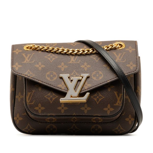 yptuok4i7ysuxr4e 1 Louis Vuitton Passy Chain Shoulder Bag M45592 Brown