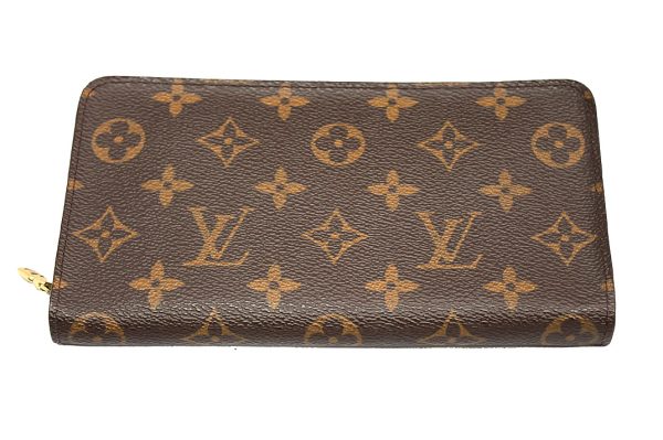 yyh7233 2 Louis Vuitton Monogram Leather Zippy Wallet Brown