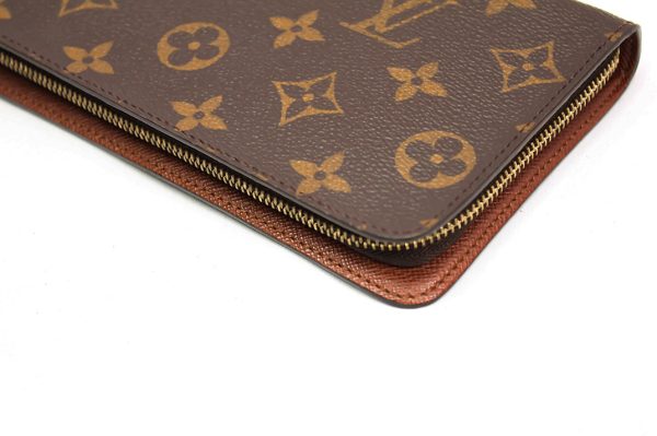 yyh7233 4 Louis Vuitton Monogram Leather Zippy Wallet Brown