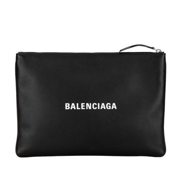 yzeb0oiyd1f3582u 1 Balenciaga Shopping Clip Everyday Logo Shoulder Bag Black Leather