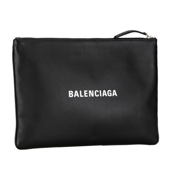 yzeb0oiyd1f3582u 2 Balenciaga Shopping Clip Everyday Logo Shoulder Bag Black Leather