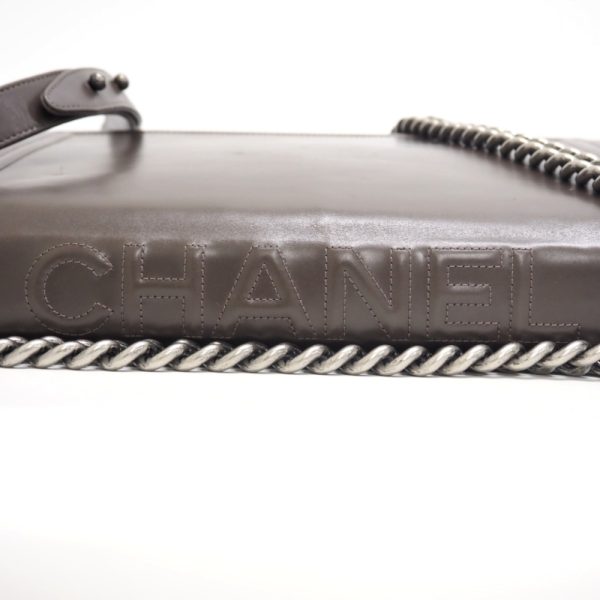 z0000368 7 CHANEL Chain Shoulder Coco Mark Shoulder Bag Gray