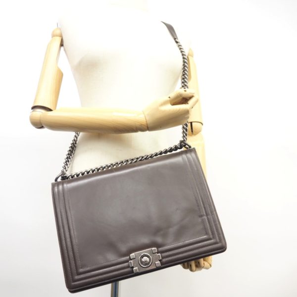 z0000368 9 CHANEL Chain Shoulder Coco Mark Shoulder Bag Gray