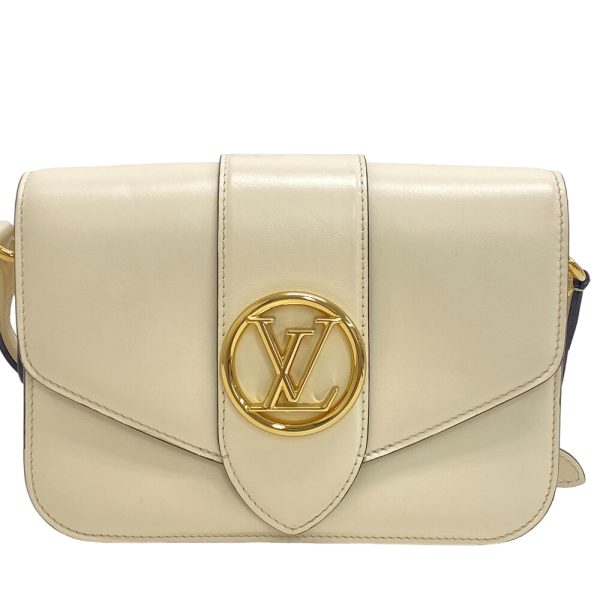 z0001926 1 LOUIS VUITTON M55950 Pont Neuf LV Logo Shoulder Bag Ivory