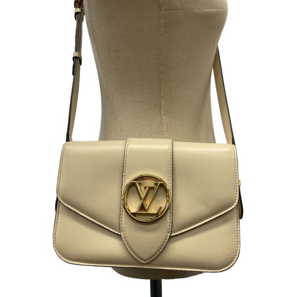 z0001926 16 LOUIS VUITTON M55950 Pont Neuf LV Logo Shoulder Bag Ivory