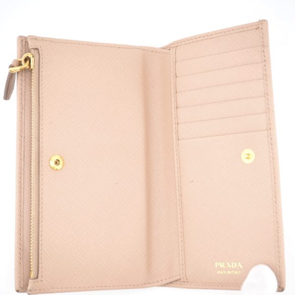 z0001999 9 PRADA 1ML009 Saffiano Long Wallet Beige