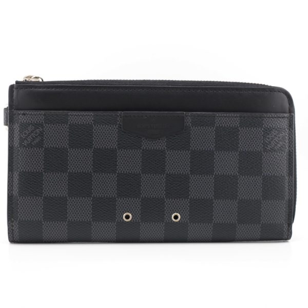 z0002621 1 LOUIS VUITTON N60379 Zippy Dragonne Damier long wallet black