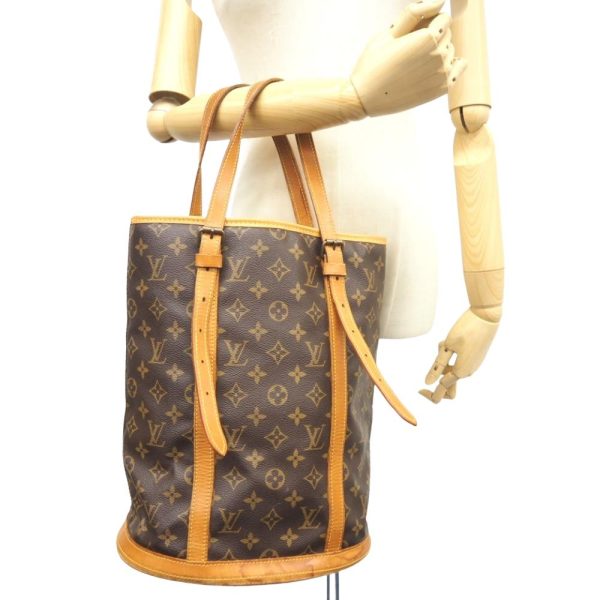 z0002663 12 LOUIS VUITTON M42236 Bucket GM Monogram Shoulder Bag Brown