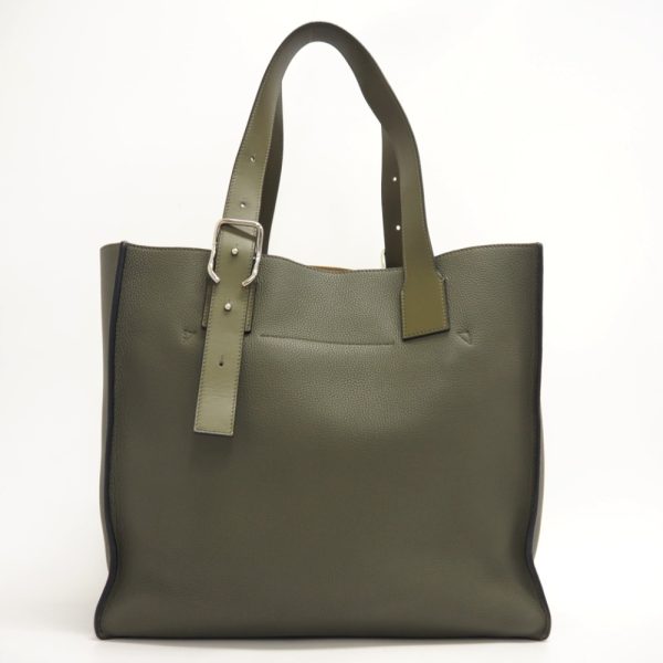 z0002700 2 LOEWE Anagram Buckle Tote Bag Khaki