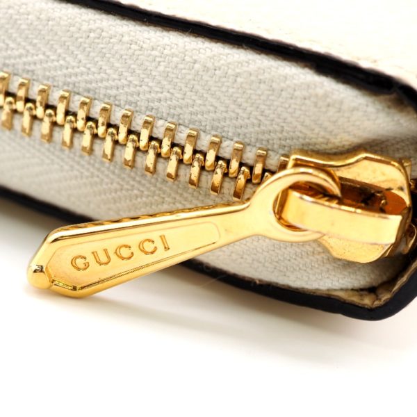 z0002805 5 GUCCI 570661 Zumi Round Zipper Long Wallet Cream