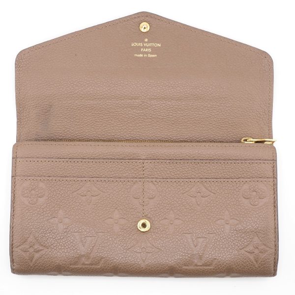 z0002813 7 LOUIS VUITTON M68708 Portefeuille Sarah Empreinte Long Wallet Beige