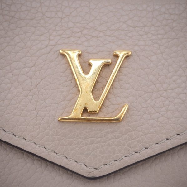 z0002825 7 LOUIS VUITTON M69340 Taurillon Portefeuille Lock Mini Wallet Beige