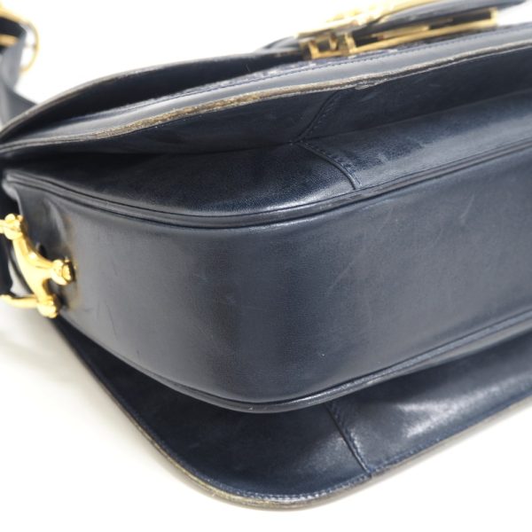 z0003173 4 CELINE Jacquard C Carriage Shoulder Bag Navy