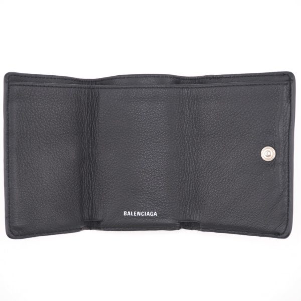 z0003265 10 BALENCIAGA Paper Mini Wallet Trifold Wallet Black