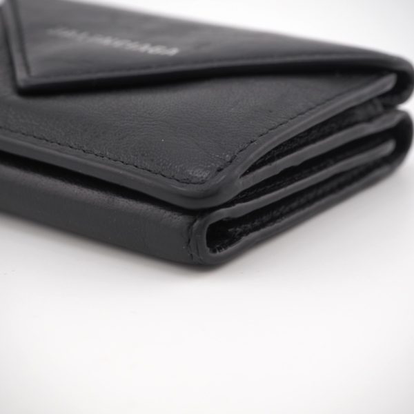 z0003265 5 BALENCIAGA Paper Mini Wallet Trifold Wallet Black