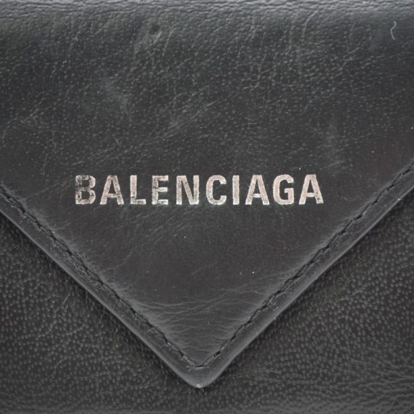 z0003265 7 BALENCIAGA Paper Mini Wallet Trifold Wallet Black