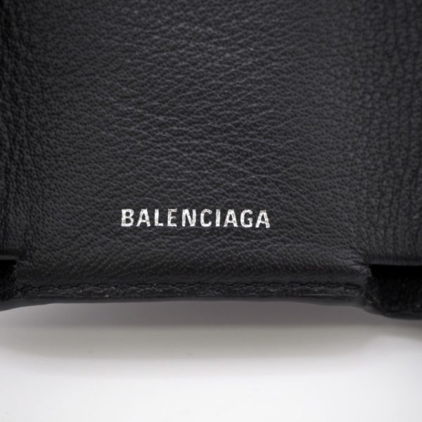 z0003265 9 BALENCIAGA Paper Mini Wallet Trifold Wallet Black