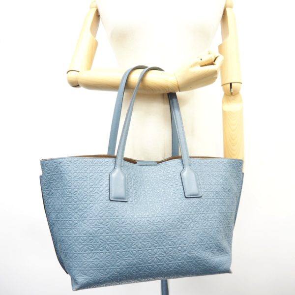 z0003642 11 LOEWE Repeat Anagram Tote Bag Blue