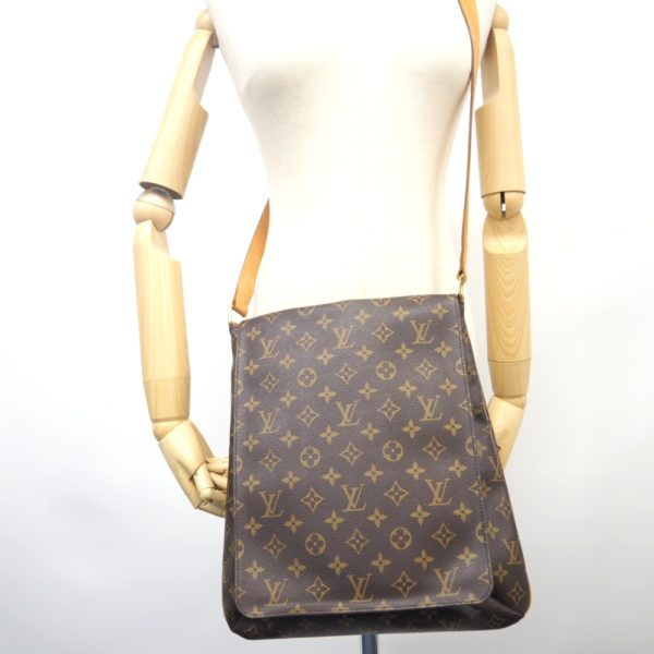 z0003831 13 LOUIS VUITTON M51256 Musette Monogram Shoulder Bag Brown