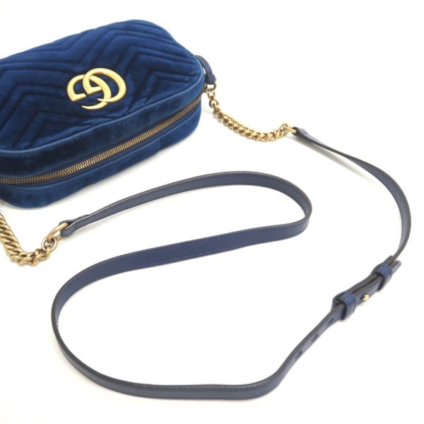 z0003871 4 GUCCI 447632 GG Marmont Shoulder Bag Blue