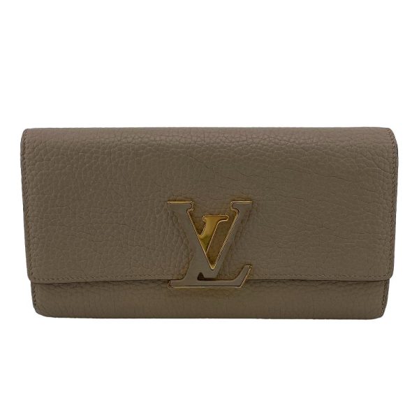 z0003949 1 LOUIS VUITTON M61249 Taurillon Portefeuille Capucines Wallet Beige