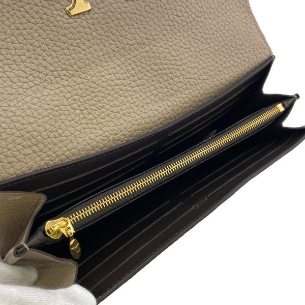 z0003949 10 LOUIS VUITTON M61249 Taurillon Portefeuille Capucines Wallet Beige