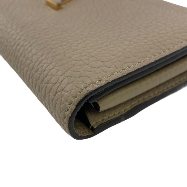 z0003949 3 LOUIS VUITTON M61249 Taurillon Portefeuille Capucines Wallet Beige