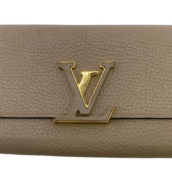 z0003949 7 LOUIS VUITTON M61249 Taurillon Portefeuille Capucines Wallet Beige