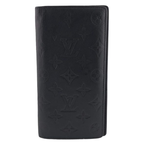 z0004004 3 LOUIS VUITTON M62900 Portefeuille Bra Monogram Shadow Long Wallet Black