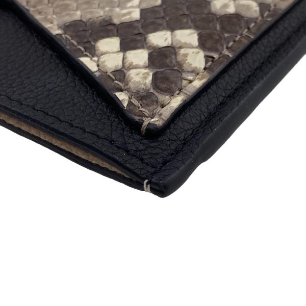 z0004128 5 LOUIS VUITTON N97001 Porto Cult Lock Me Python Card Case Black