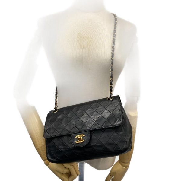 z0004210 12 CHANEL Matelasse Flap Double Chain CocoMark Black