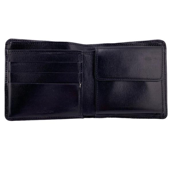 z0004234 7 LOUIS VUITTON M63542 Portobiert Credimonet Epi Bifold Wallet Black