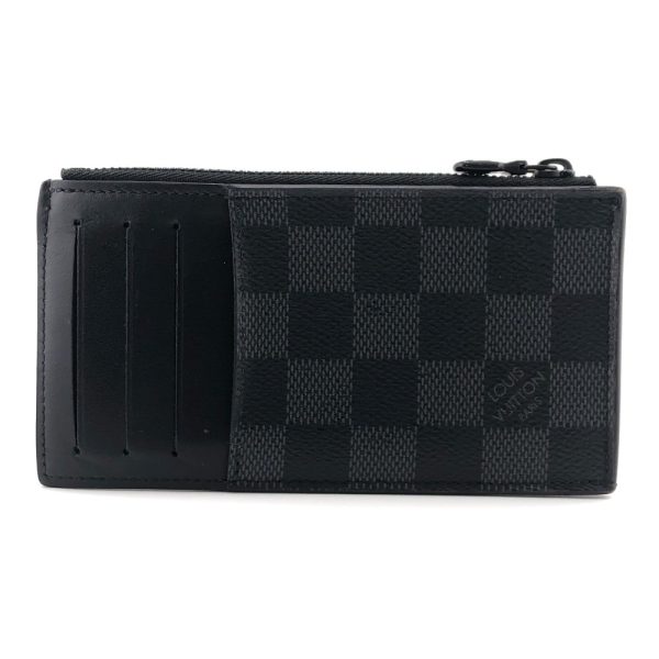 z0004248 2 LOUIS VUITTON N60354 Utility Coin Card Folder Damier Graphite Black