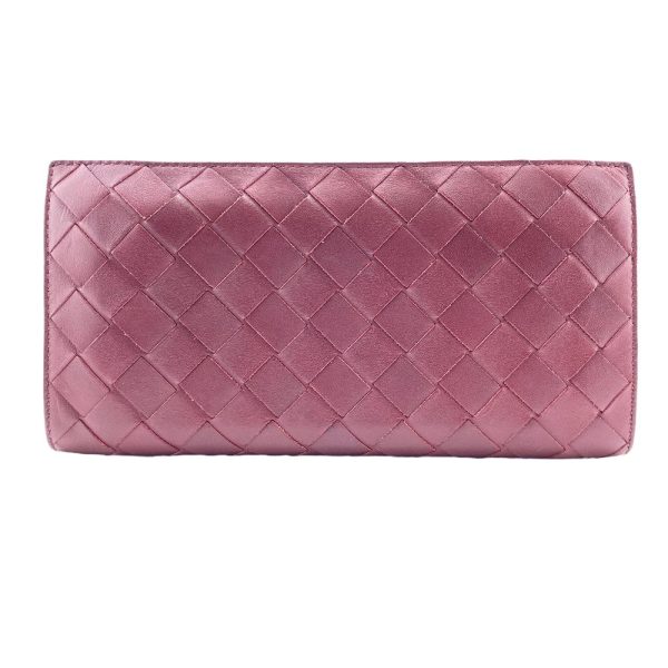 z0004267 1 BOTTEGAVENETA Round Zipper Maxi Intrecciato Long Wallet Red