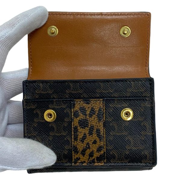 z0004516 6 CELINE Trifold Wallet Leopard Trifold Wallet Brown