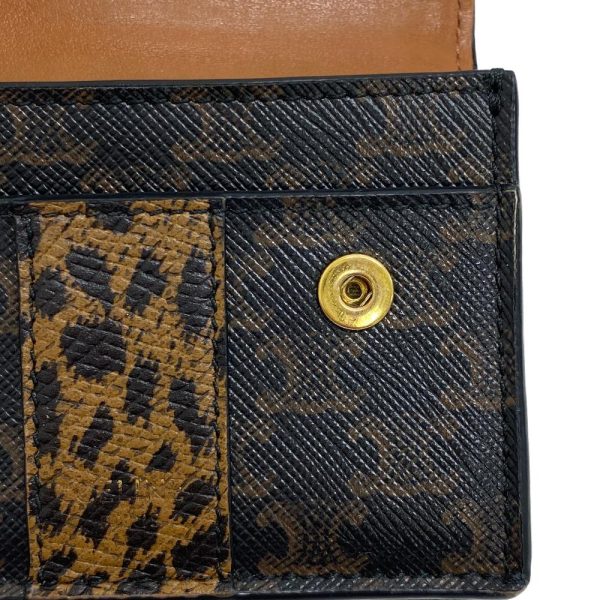 z0004516 8 CELINE Trifold Wallet Leopard Trifold Wallet Brown