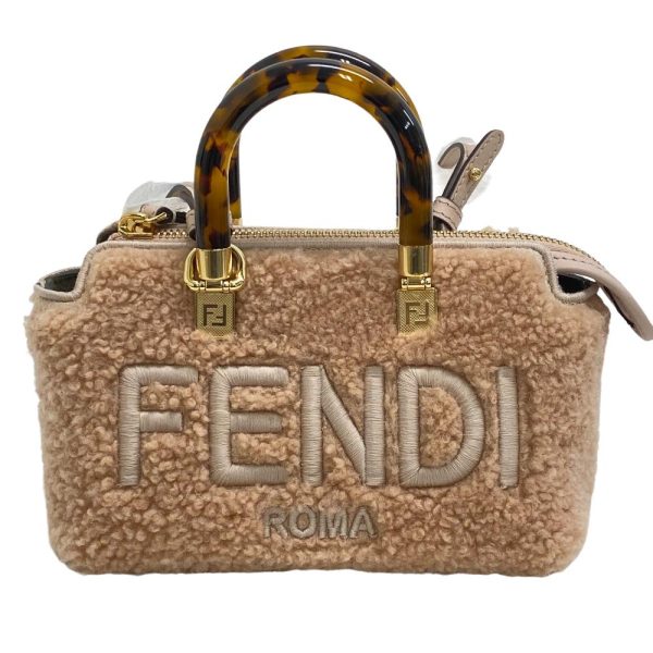 z0004603 1 FENDI 8BS067 Visible Mini Handbag 2way Shoulder Bag Beige