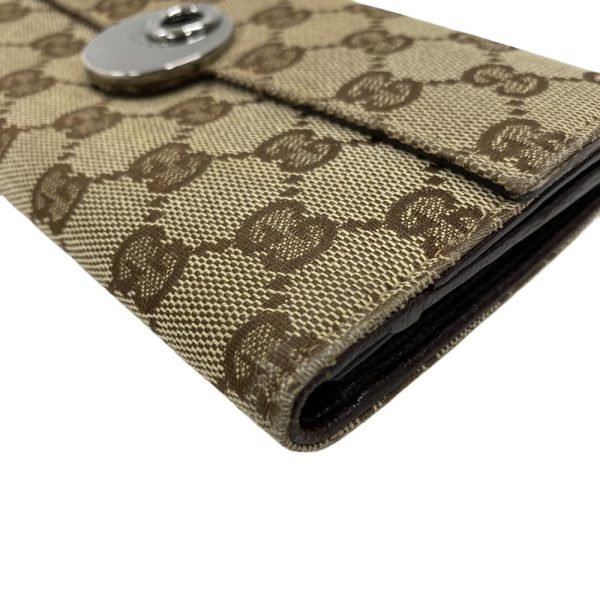 z0005027 3 GUCCI 120931 W hook GG pattern long wallet brown