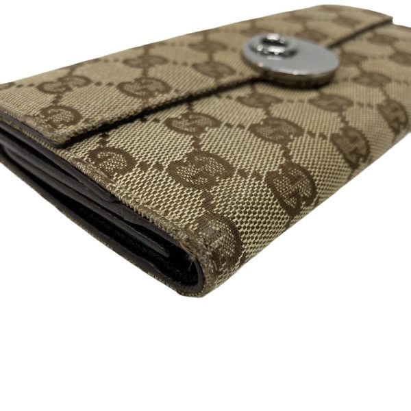 z0005027 4 GUCCI 120931 W hook GG pattern long wallet brown