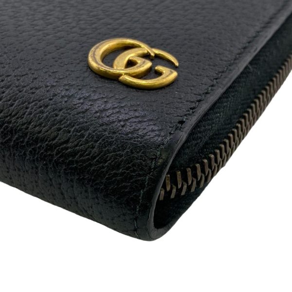 z0005329 4 GUCCI 428736 Round Zipper GG Long Wallet Black